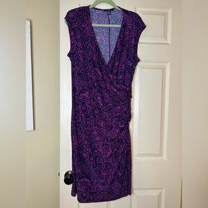 Chaps Purple Paisley Midi Dress